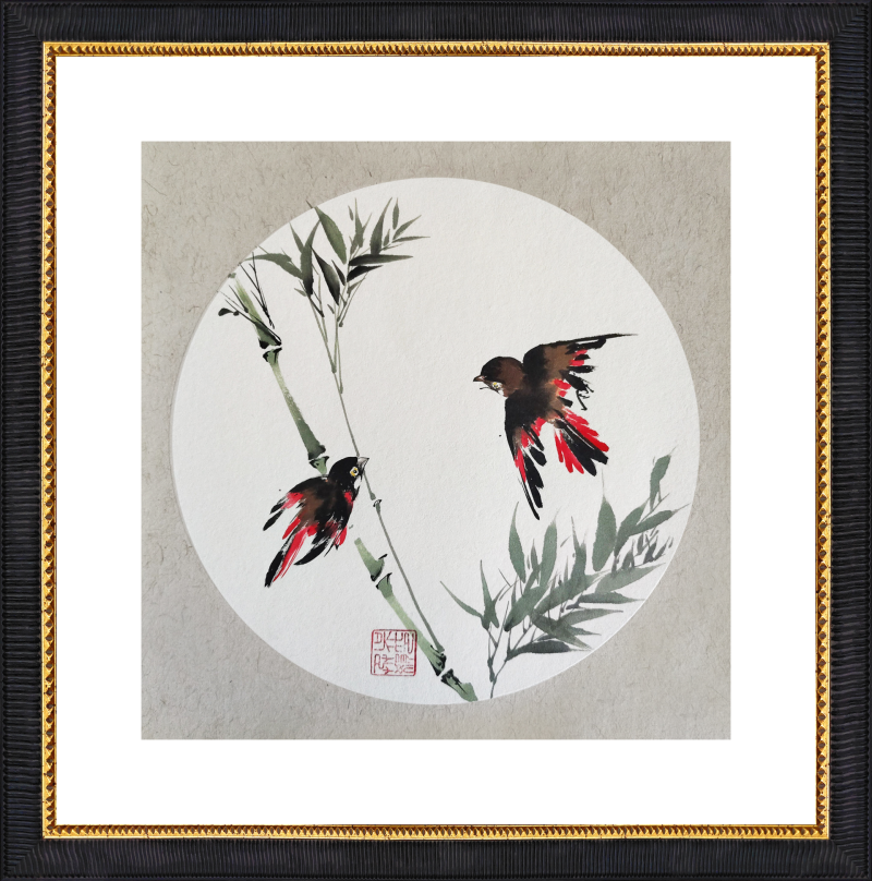Loving birds in greeting