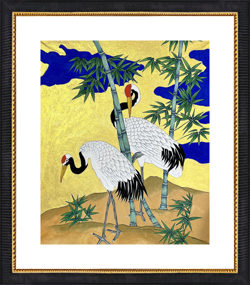 Crane and bamboo