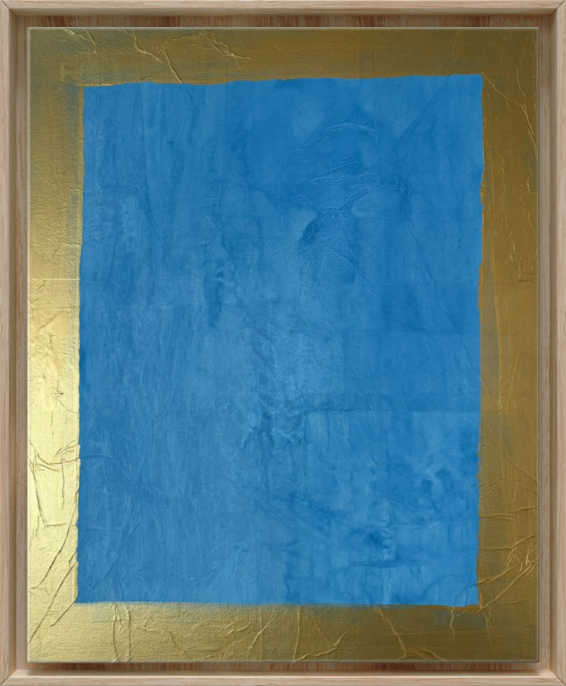 Blue Contemplation: The Golden Frame